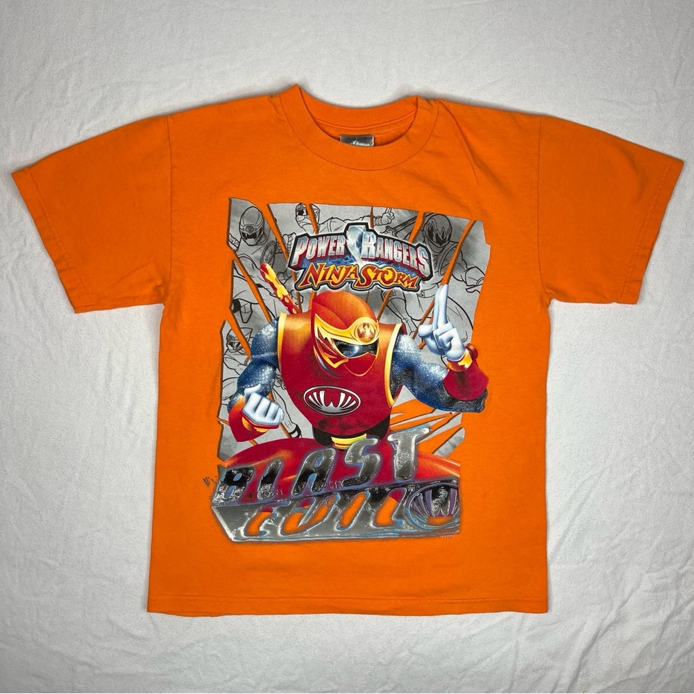 Vintage Power Rangers Red Wind Ranger Ninja Storm Tee Large 10/12